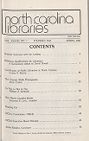 North Carolina Libraries, Vol. 38,  no. 1